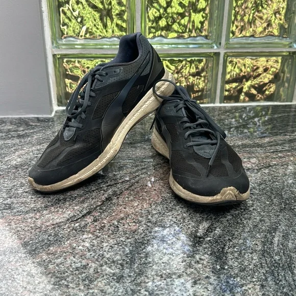 PUMA Ignite mesh black textile men s trainer Black and White Size 10